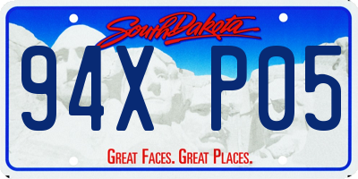 SD license plate 94XP05