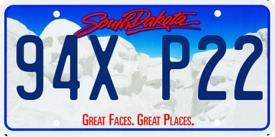 SD license plate 94XP22