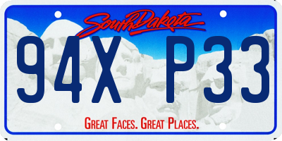 SD license plate 94XP33