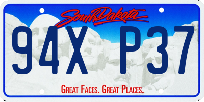 SD license plate 94XP37