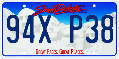SD license plate 94XP38