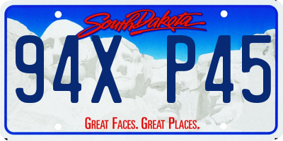 SD license plate 94XP45