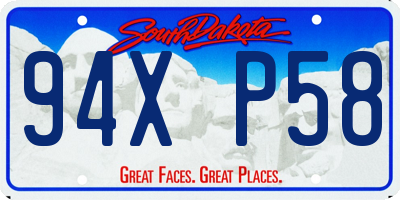 SD license plate 94XP58