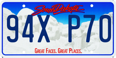 SD license plate 94XP70