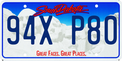 SD license plate 94XP80