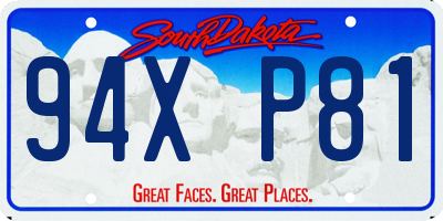 SD license plate 94XP81