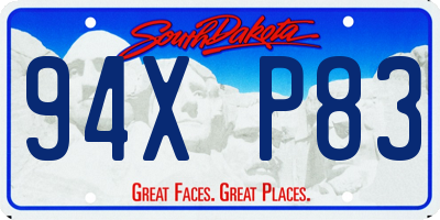SD license plate 94XP83