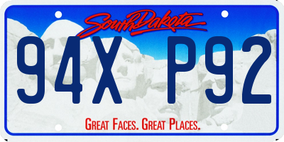 SD license plate 94XP92