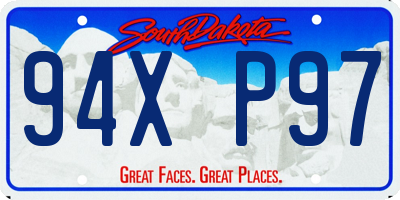 SD license plate 94XP97