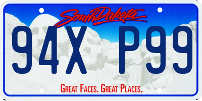 SD license plate 94XP99