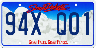 SD license plate 94XQ01
