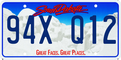 SD license plate 94XQ12