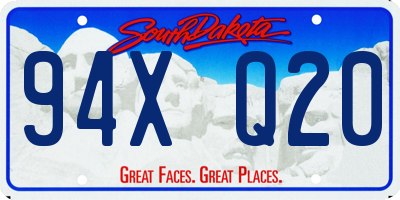 SD license plate 94XQ20