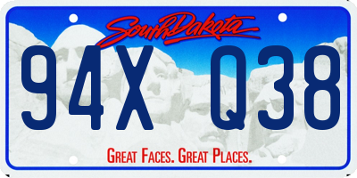 SD license plate 94XQ38
