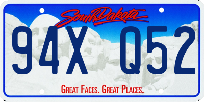 SD license plate 94XQ52
