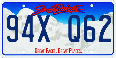 SD license plate 94XQ62