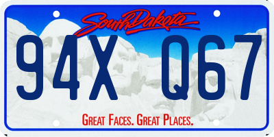 SD license plate 94XQ67