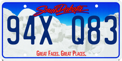 SD license plate 94XQ83