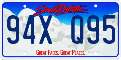 SD license plate 94XQ95