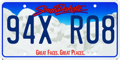 SD license plate 94XR08