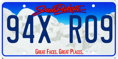 SD license plate 94XR09
