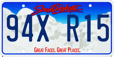 SD license plate 94XR15