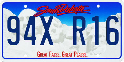 SD license plate 94XR16