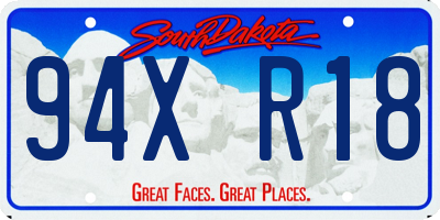 SD license plate 94XR18