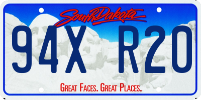 SD license plate 94XR20