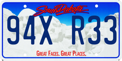 SD license plate 94XR33