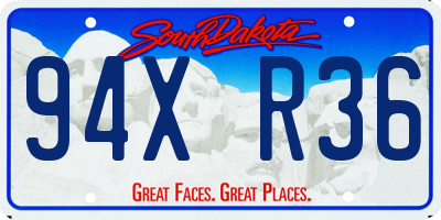 SD license plate 94XR36
