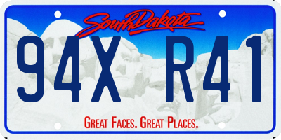 SD license plate 94XR41