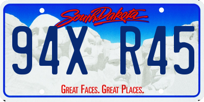 SD license plate 94XR45