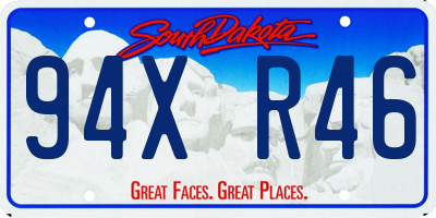 SD license plate 94XR46