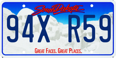SD license plate 94XR59