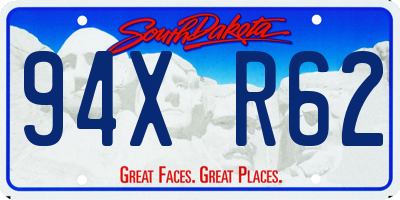 SD license plate 94XR62