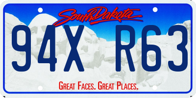 SD license plate 94XR63