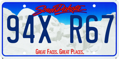 SD license plate 94XR67