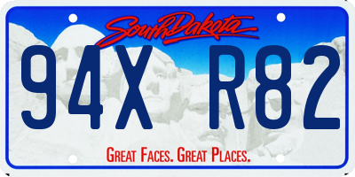 SD license plate 94XR82