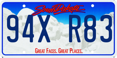 SD license plate 94XR83