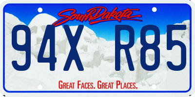 SD license plate 94XR85