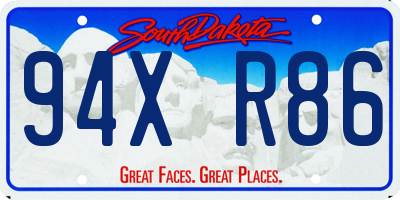 SD license plate 94XR86