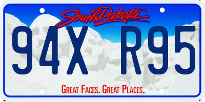 SD license plate 94XR95