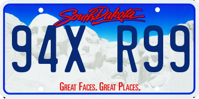 SD license plate 94XR99