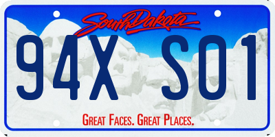 SD license plate 94XS01