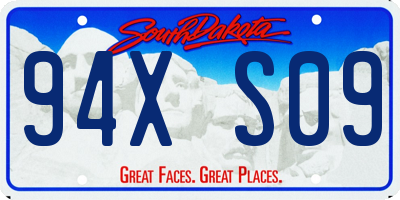 SD license plate 94XS09