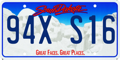 SD license plate 94XS16
