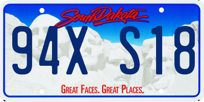 SD license plate 94XS18