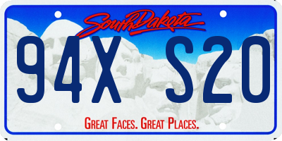 SD license plate 94XS20