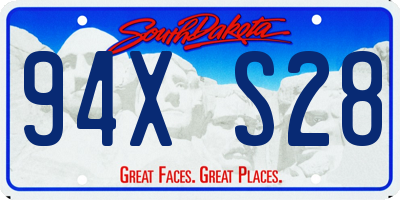 SD license plate 94XS28